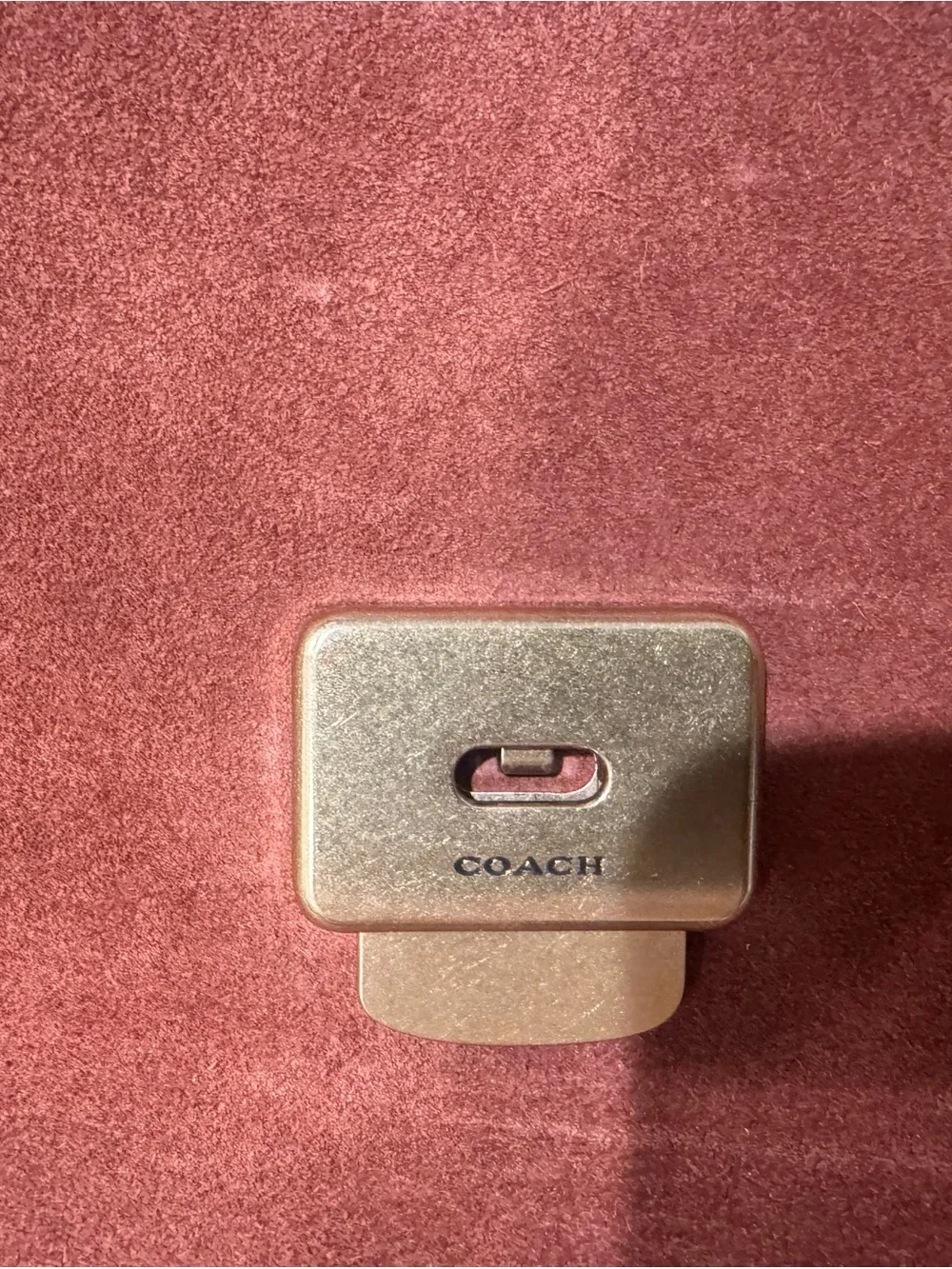 COACH Chelsea 30 in clay suede shoulder bag with gold hardware